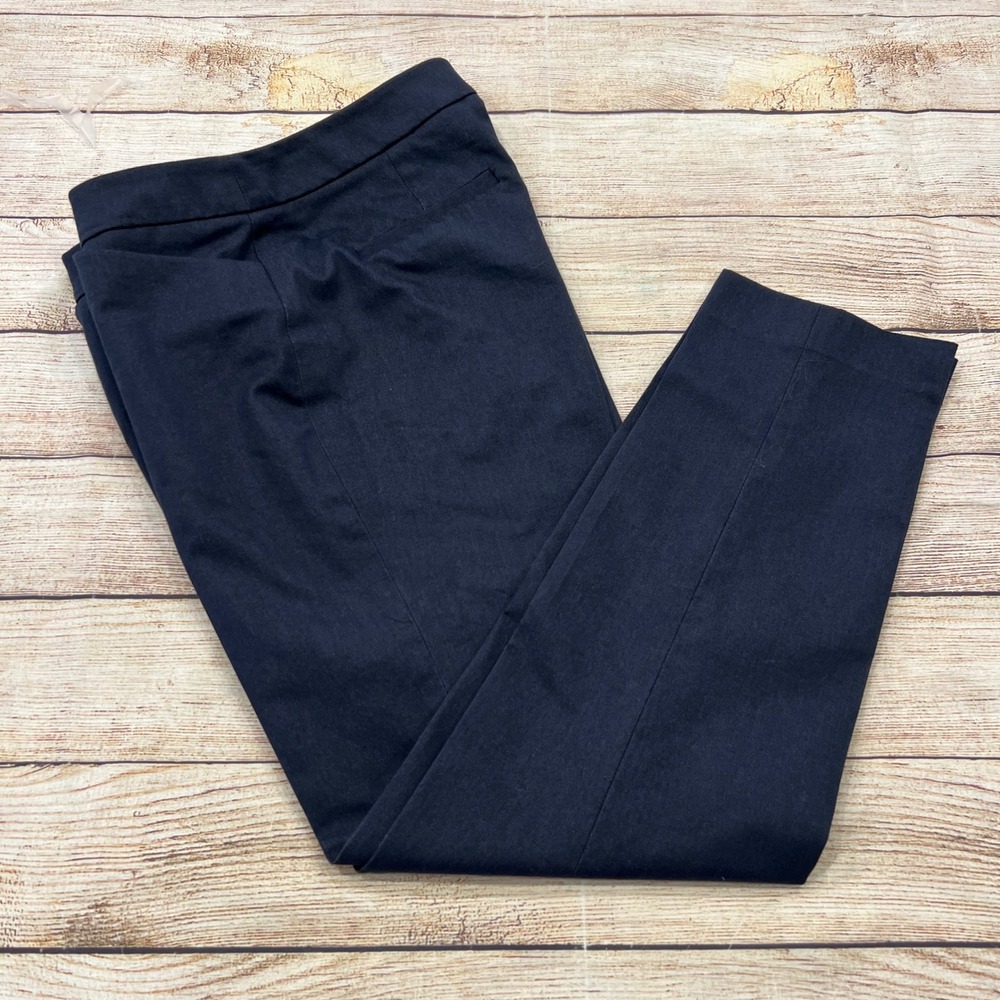 Halogen Navy Blue Ankle Trousers Womens 00 Petite Stretch Tapered Dress Pants